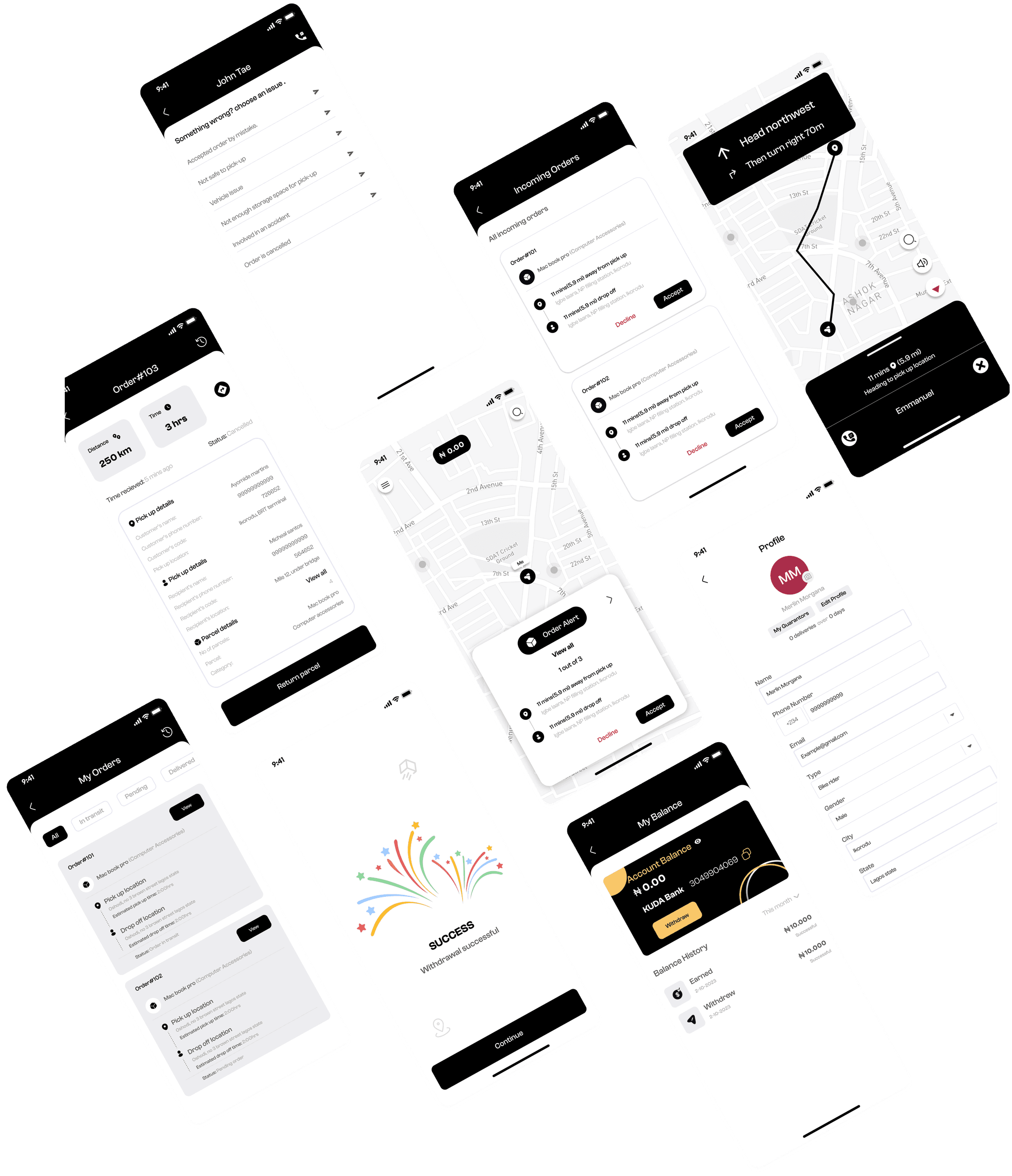 Courier Interface Screenshots